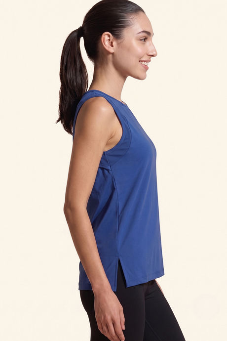 Zelocity Quick Dry Gym & Training Relaxed Tank Top - Dejavu Blue — image 2